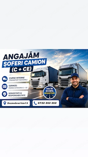 Angajez sofer curse interne, categoria C+CE