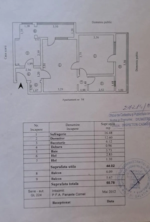 Ap. 2 camere sdec. 2 balcoane, etaj 3 din  4, Tiglina 2
