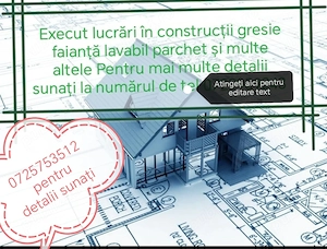 Execut lucrări în construcții gresie faianță lavabil parchet și multe altele 