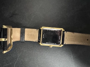 Ceas Fossil Carraway FS6091 - Elegant, Stil Retro, Curea Piele Neagră - imagine 5