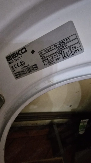 Cumpar tripoda pentru masina spalat Beko cu datele de identificare din fotografie