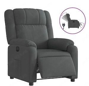 Vind fotoliu rabatabil electric vidaXL, gri inchis, material textil