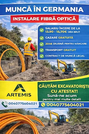 Muncă la fibră in Germania cu transport gratuit 