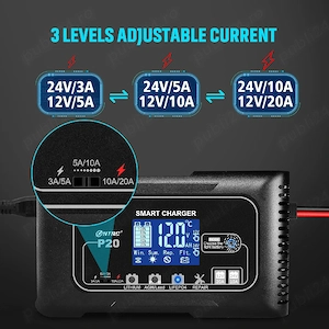 Încărcător inteligent 20A pentru baterii AGM, LiFePO4, Gel, Litiu și Plumb până la 1000Ah 12V/24V - imagine 4