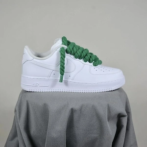 Pantofi Sport Air Force 1 Low Custom Rope Laces Verde - Original