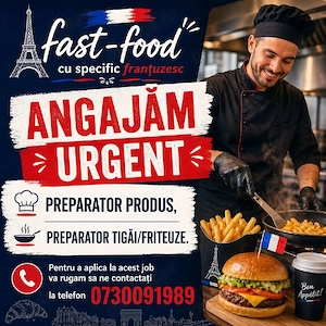 Preparator produs   bucatar - restaurant franțuzesc deschis permanent, Casa de Cultura