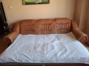 Canapea extensibila din piele - imagine 3