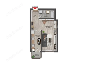 Garsoniera de 41 mp balcon parcare zona Brana Selimbar - imagine 5