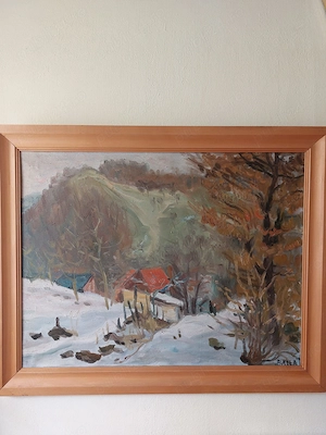 Tablou , peisaj - pictura in ulei  - Balla Iosif (Jozsef)
