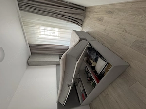 Pat Boxspring 200x200 cm + topper + ladă depozitare