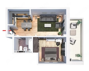 Proprietar 2 camere mobilat cu loc de parcare proprietate personala Green Park Tatarasi - imagine 10