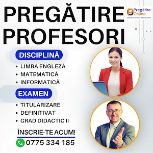 Cursuri pentru profesori: Titularizare, Definitivat, Grad didactic II si CURS DIRECTORI