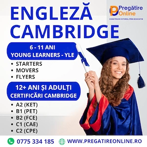 Meditatii la limba engleza si certificari Cambridge pentru copii si adulti