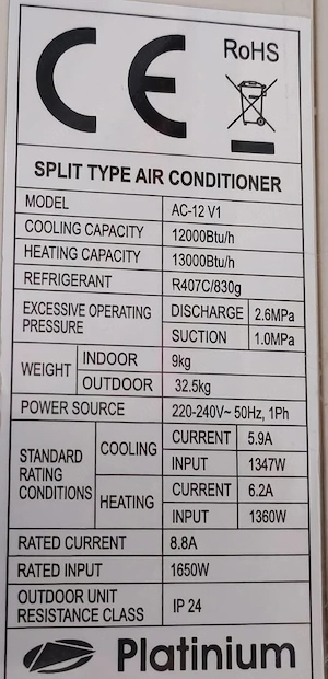 Aer conditionat Platinium 12000 BTU functional complet - imagine 5