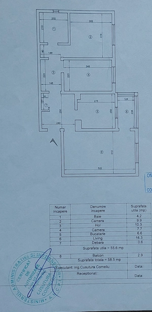 Vand apartament 3 camere decomandat 