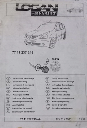 Dispozitiv cârlig remorcare de origine pentru Dacia Logan MCV 1 - 6001998140 - imagine 3