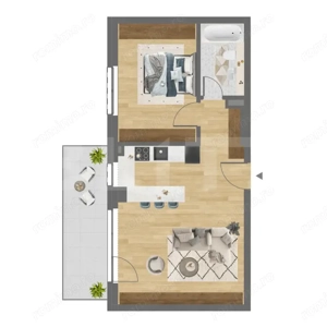 Apartament 2 camere / Semifinisat / Citius Rezidence / COMISION 0 - imagine 2