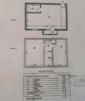 3 camere tip duplex - 2 bai - 87mp - Centrala proprie - imagine 9