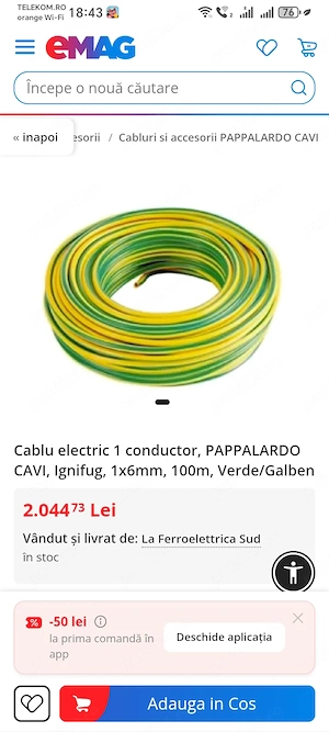 Cablu de împamantare 1 16mm