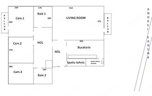 4 cam decomandat ETAJ 1 centrala proprie boxa zona Andrei Saguna - imagine 8