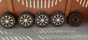  4 Jante tablă R14 165/70 81T M+S + capace + rezervă  - imagine 2