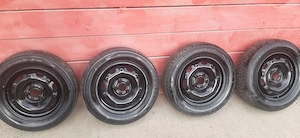  4 Jante tablă R14 165/70 81T M+S + capace + rezervă 