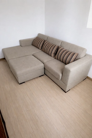 Colțar modern extensibil cu taburet, foarte comod, 1700 lei    - imagine 3