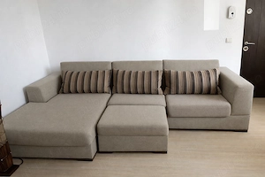 Colțar modern extensibil cu taburet, foarte comod, 1700 lei    - imagine 2