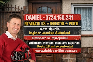 Lacatuserie Reparatii Porti Ferestre Usi toate tipurile 