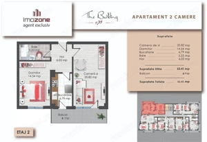 2 camere | Prelungirea Ghencea | 61.41 mp | Etaj 2 | Finalizat | Comision 0%