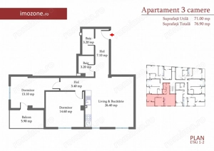 Apartament 3 Camere- 75 mp in Militari, langa METROU, liber, NOU, COMISION 0% - imagine 18
