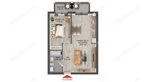 Apartament la cheie 2 camere balcon boxa parcare zona Brana Selimbar - imagine 7