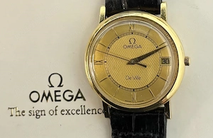 Ceas Omega De Ville vintage din aur masiv de 18k