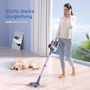 Aspirator cu baterie Lubluelu 25000 Pa 62 dB Ultra silențios, anti-încurcare VD-2206NE-EU, aspirator - imagine 3