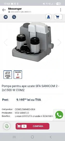 Pompa ape uzate, spălătorii 