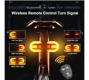 Sistem set lumini semnalizare wireless bicicleta cursiera mtb stop 38 led Usb 120 lm telecomanda 