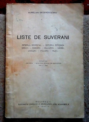 LIste de suverani, Aurelian Sacerdoteanu, 1941