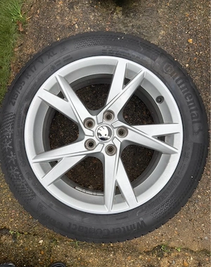 Jante aliaj originale Skoda,Audi,Vw 17” + anvelope iarnă Continental – aproape noi - imagine 4