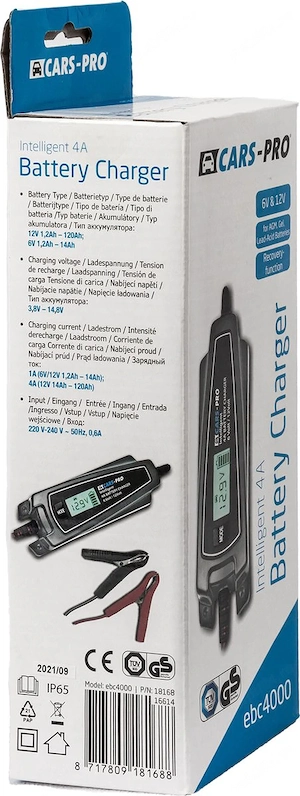 Incarcator Iinteligent/Redresor Automat Cars-Pro-User 6/12V 4A Auto-Moto-ca NOU - imagine 3