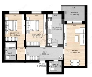 3 camere Pipera Rond OMV I 91 mp I Pret 237000 TVA Inclus I COMISION 0 - imagine 3
