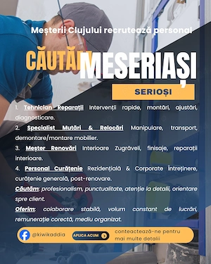 Meșterii Clujului angajează specialiști tehnici și personal operațional