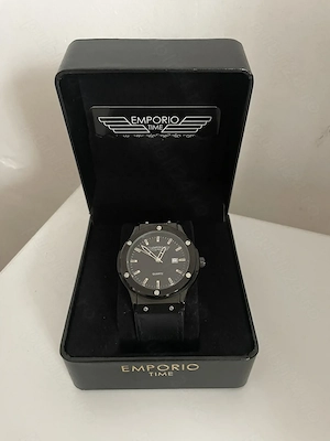 Ceas Emporio Time All Black - Set Complet (Cutie + Card)