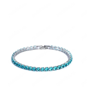 Bratara tennis unisex albastru baby blue argintiu
