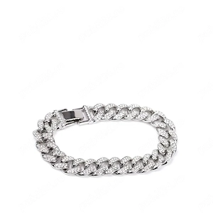 Bratara Cuban Iced Out strasuri barbati