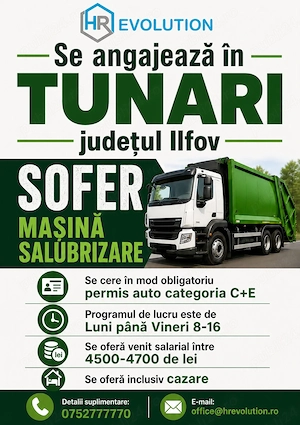 Sofer masina salubrizare Tunari 