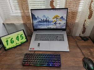 Setup Complet: Lenovo IdeeaPad 3. 17.3 (Ryzen 5 5500U, 8GB RAM, SSD 512GB) + Tastatură Mouse RGB + 