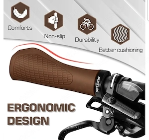 Mansoane ghidon grip Bucklos bicicletă trotineta lock-on maro ergonomice confortabile antiderapante