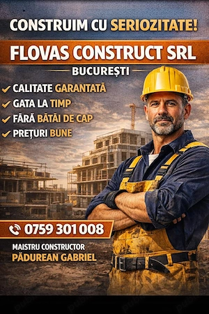 Maistru constructor cu echipa de meseriași     case la roșu, la cheie, renovări fațade, finisaje
