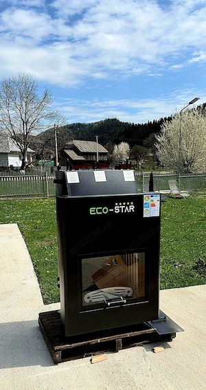 Termosemineu lemn by Pelet 30 kW  serpentina apă sanitară + pardoseală calorifere 