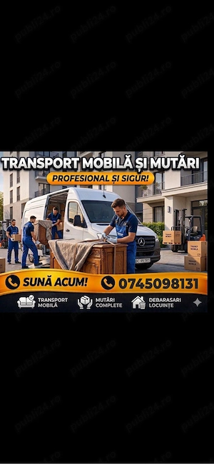   Transport marfa, mobila, mutari, debarasari